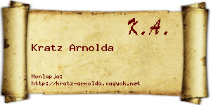 Kratz Arnolda névjegykártya